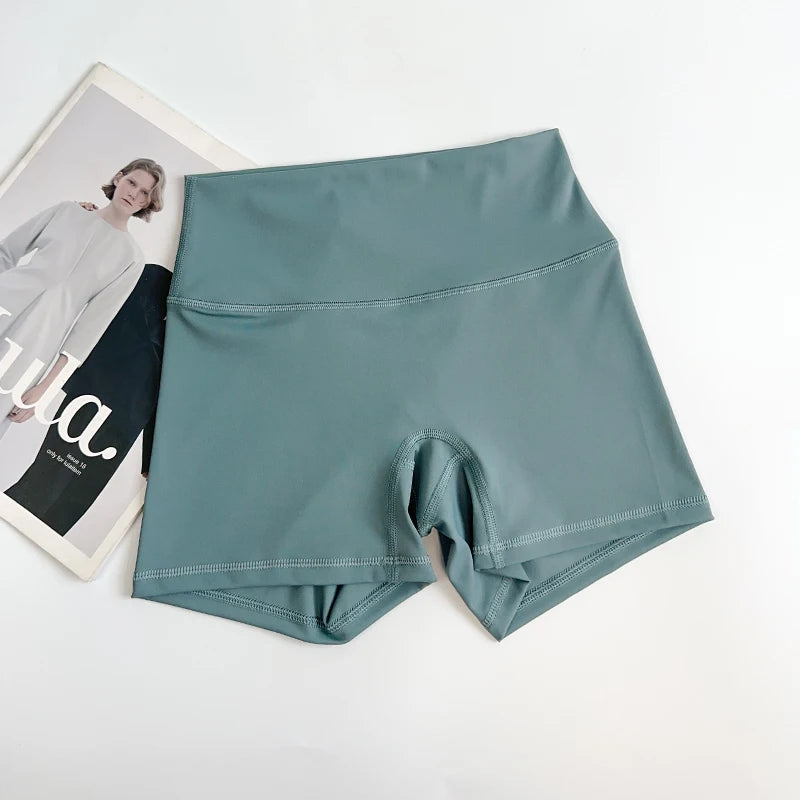 Women Sports Biker Shorts Women Naked Feeling High Waist Yoga Shorts Push Up Fitness Leggings Tummy Control Yoga Slim Shorts