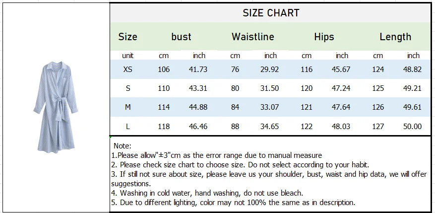 New women's clothing European and American style fashionable simple casual striped double breasted dress