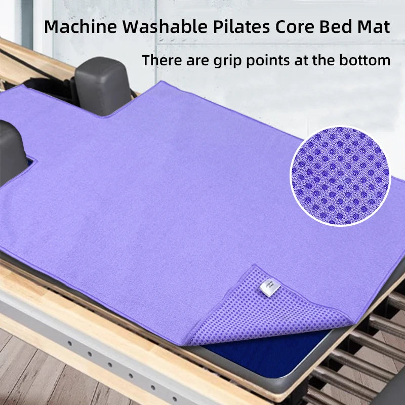 Machine Washable Pilates Core Mat Anti-Slip Mat for Large Equipment Yoga Studios, Sweatproof and Soft, Insulated Yoga Towel Port