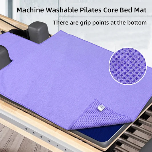 Machine Washable Pilates Core Mat Anti-Slip Mat for Large Equipment Yoga Studios, Sweatproof and Soft, Insulated Yoga Towel Port