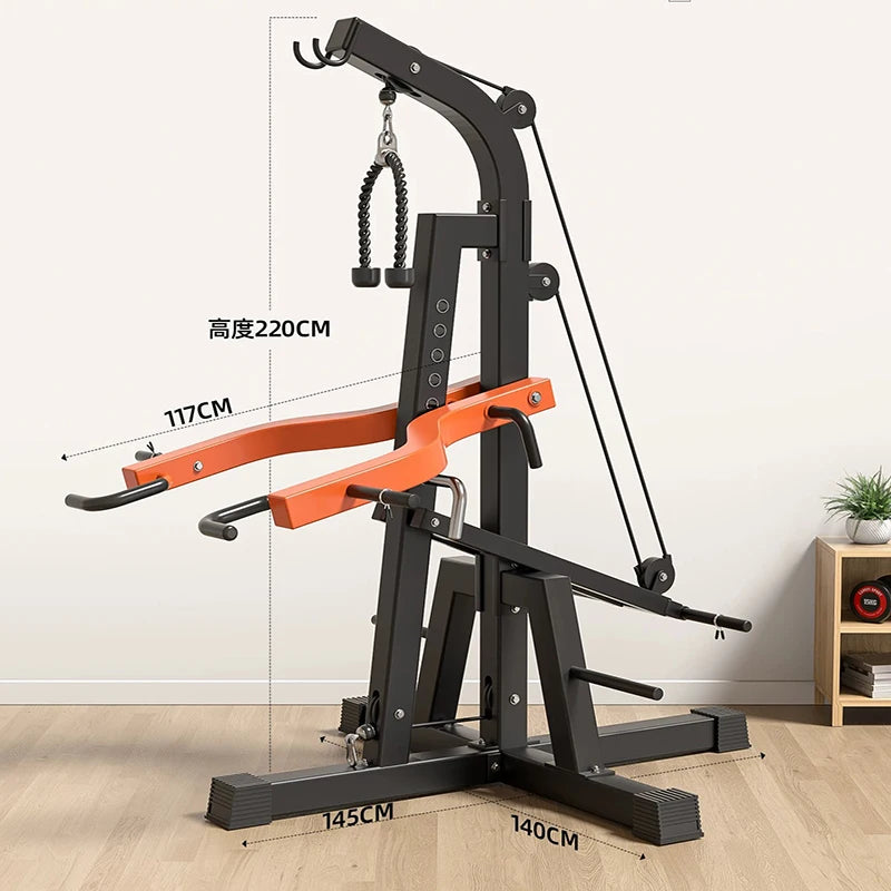 Multifunctional Deep Squatting Machine, Household Fitness Equipment, Horizontal Push, High Position Pull-down Hip Bridge Machine