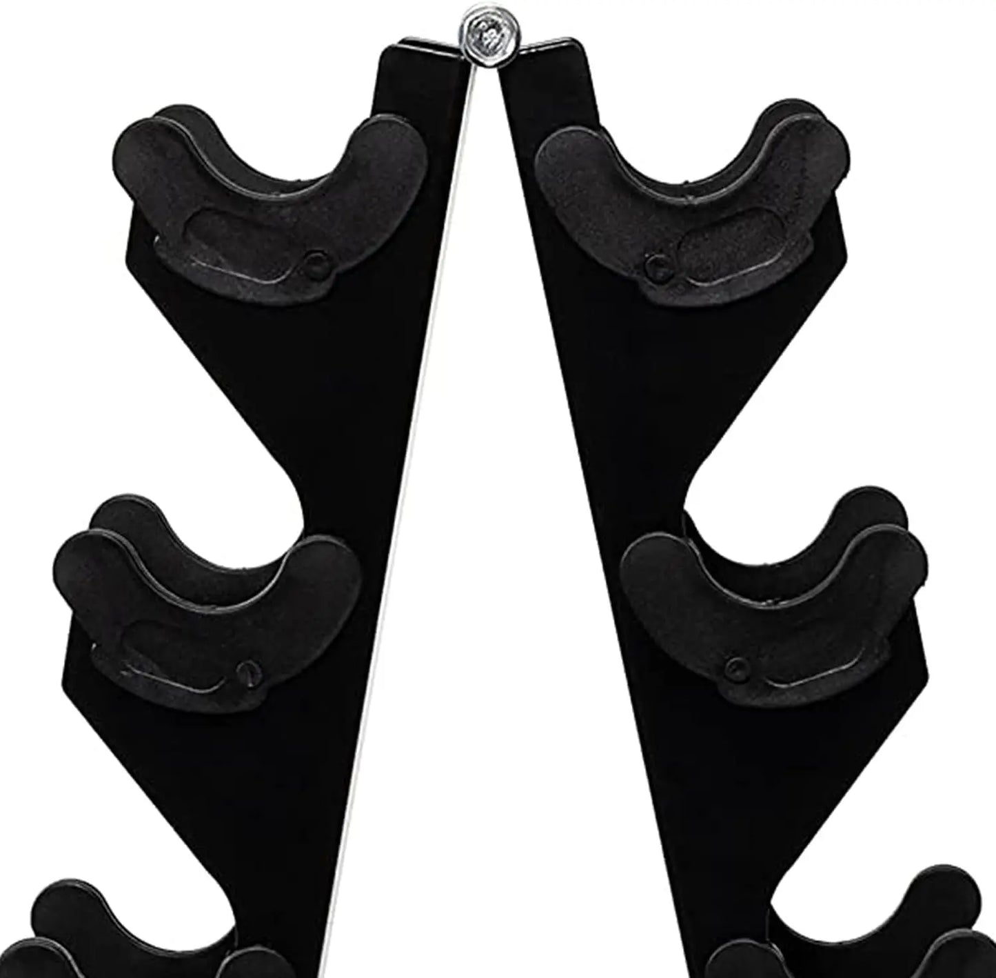 Neoprene Coated Iron Dumbbell Hex Weights Set With Heavy Duty A Frame Storage Stand, Hexagonal Hand Weights Set Non Slip Grip Anti Roll Floor Safe Dumbbells Pair For Home Gym Strength Training, Black