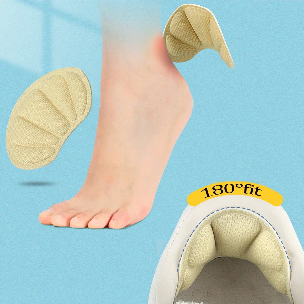 4 PCS Heel Insoles Patch of Heel Pads Relieve pain for Too Large Shoes, Heel Cushion Inserts, Heel Pads,Self-Adhesive Heel Grips