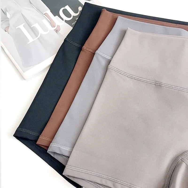 Women Sports Biker Shorts Women Naked Feeling High Waist Yoga Shorts Push Up Fitness Leggings Tummy Control Yoga Slim Shorts