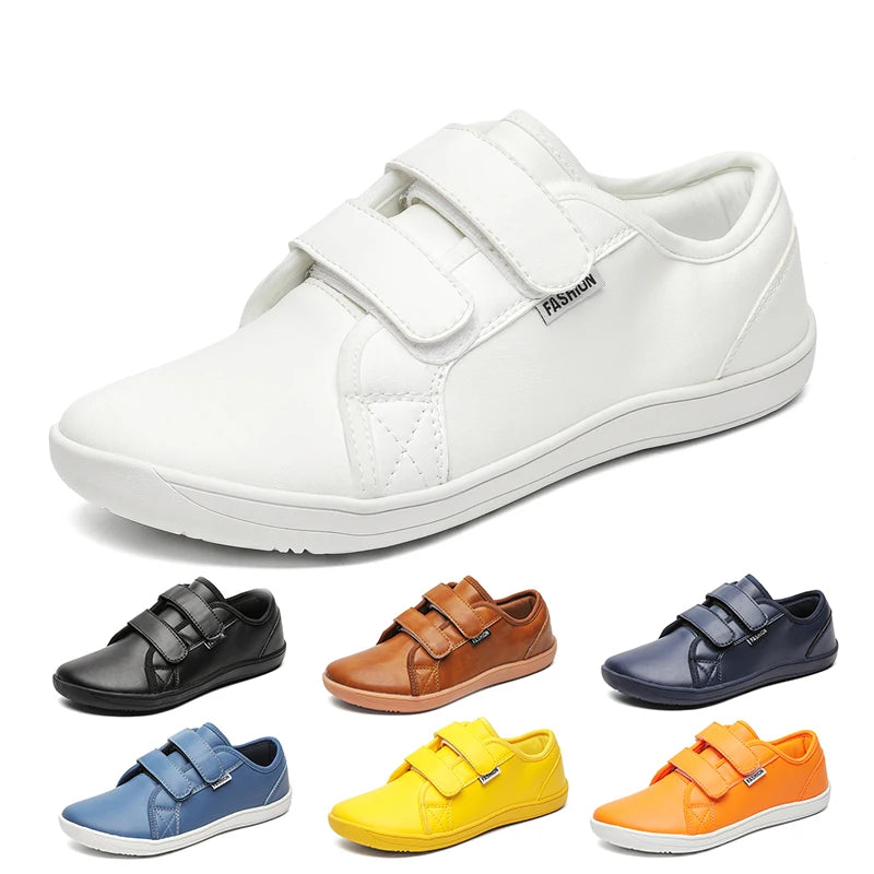 Mens/Women Barefoot Walking Shoes Wide Toe Zero Drop Minimalist Shoes Leather Comfortable Casual Shoes for Gym Driving Office