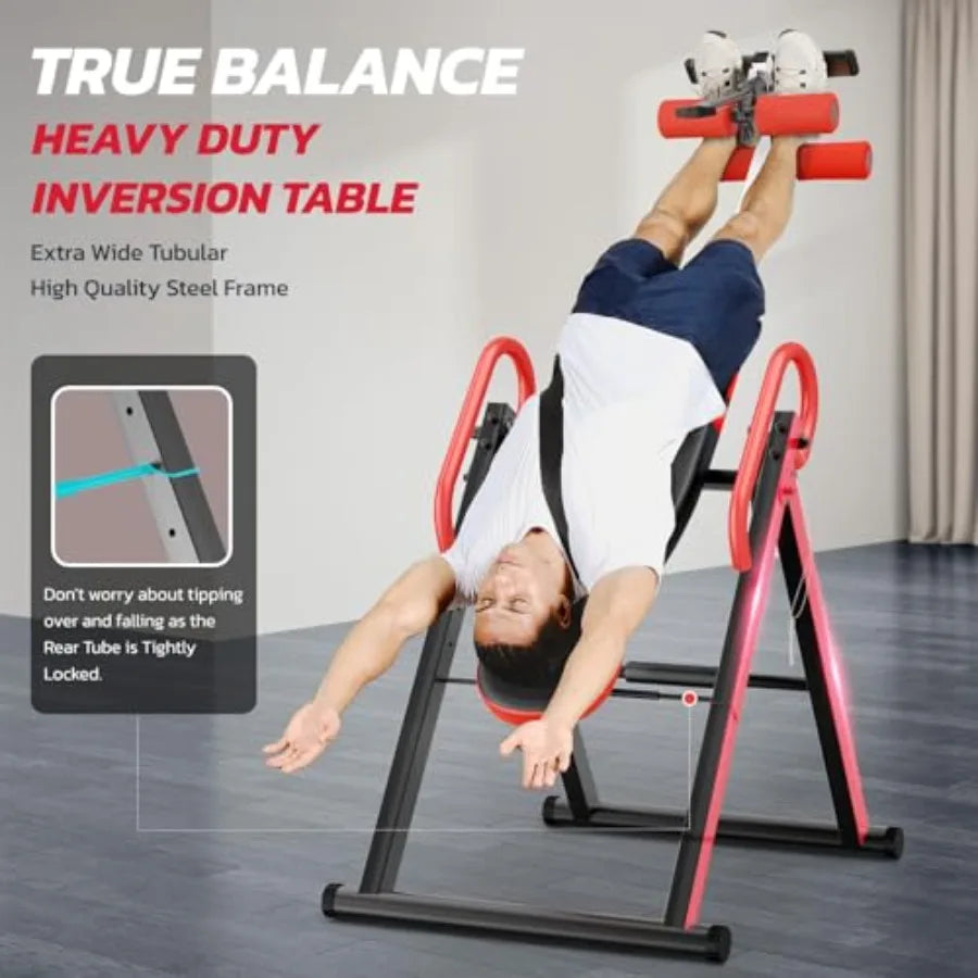 Gravity Inversion Table for Back Pain Relief 2026 New Inversion Table w/Lumbar Support Easy to Assemble Back Stretcher Machine
