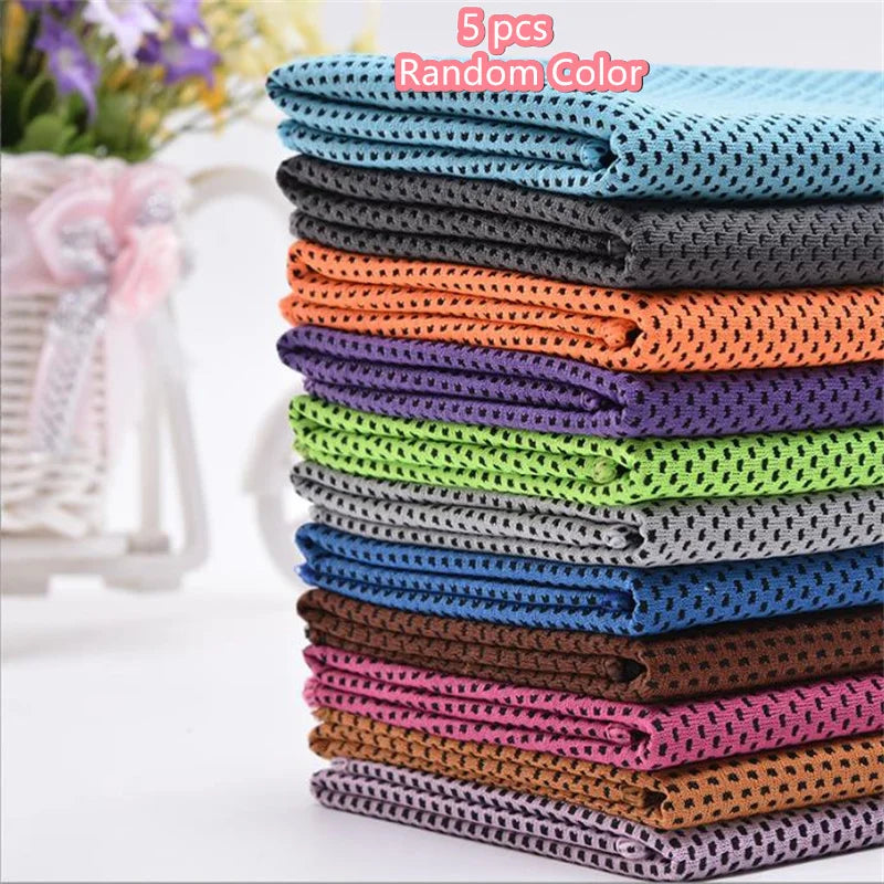 1-10pcs Cooling Towel Instant Relief Microfiber Cool Towels Chilling Neck Wrap Ice Cold Rags Sports Fitness Camping Hiking