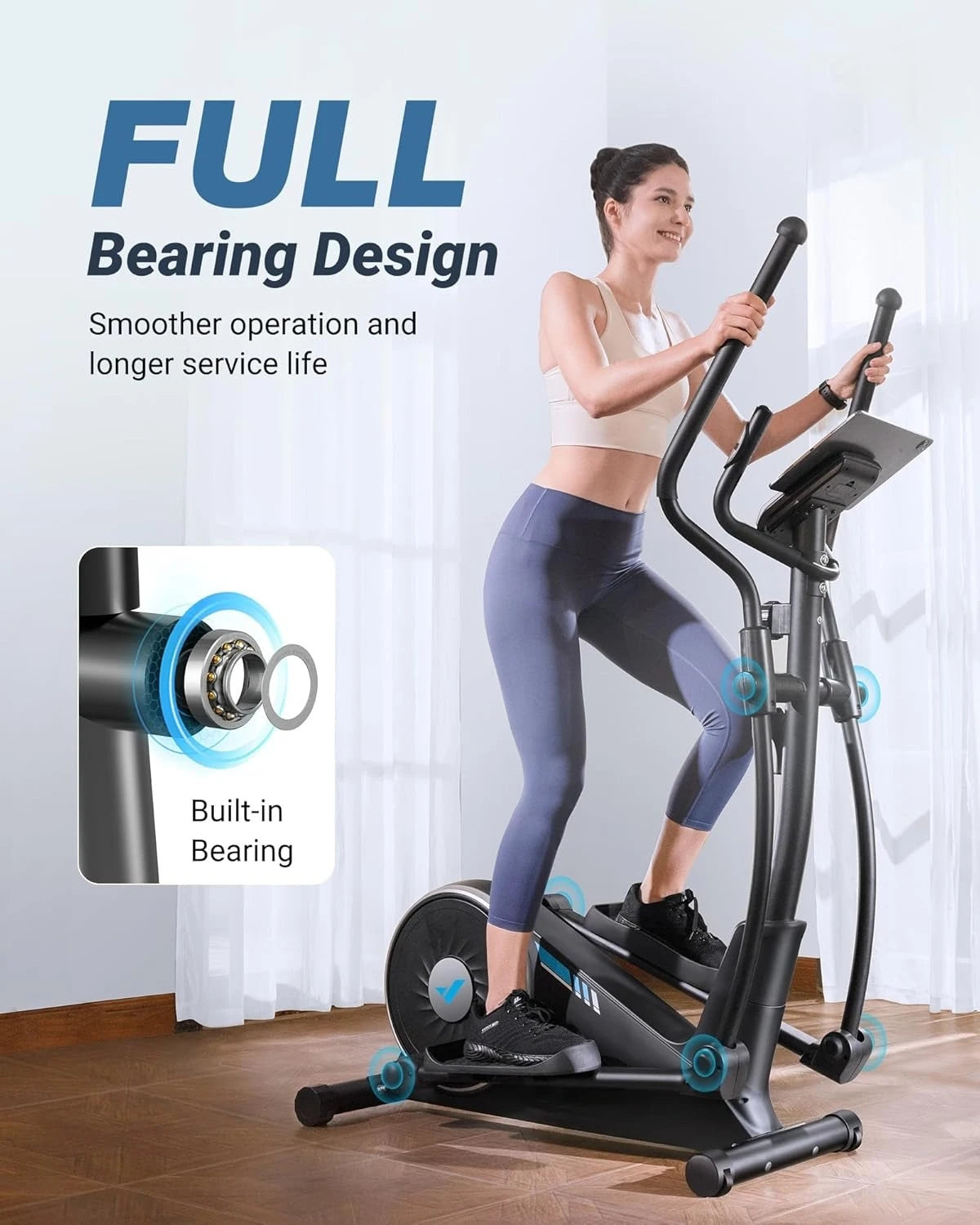 Elliptical Exercise Machine for Home Use, Elliptical Machine with Hyper-Quiet Magnetic Drive System, 16-Level, Customized