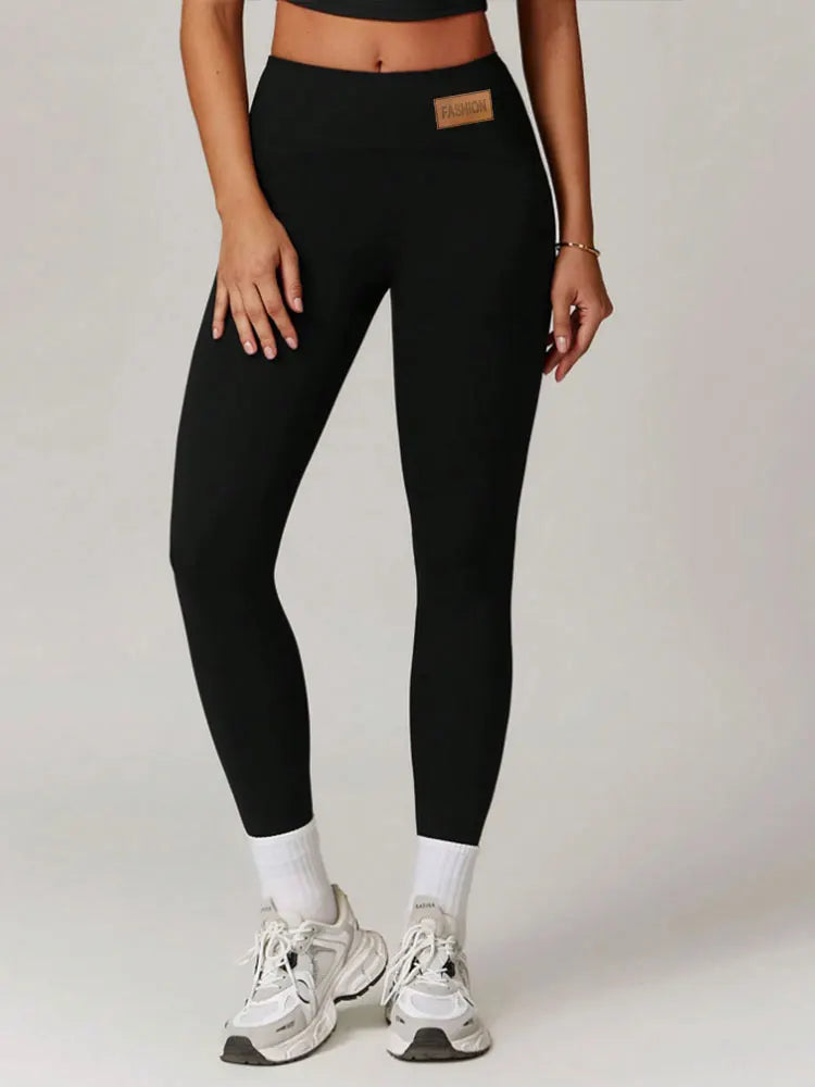 Retro High Waist Yoga Leggings Stylish Logo Soft Tummy Control Butt Lifting Stretchy Running Workout Yoga Plus Size Long Trouser