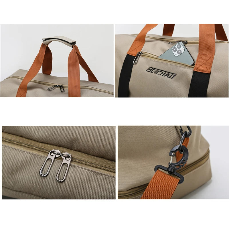 Gym Bag Travel Fitness Bag for Women Large Capacity Men's Sports Luggage bag Waterproof Female Messenger Bag Dry And Wet Handbag