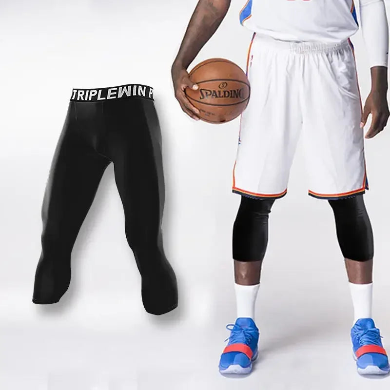 Men GYM Capri Running Tights Pants Kid Children Basketball Football Soccer Fitness Exercise Sport 3/4 Cropped Legging Shorts J12