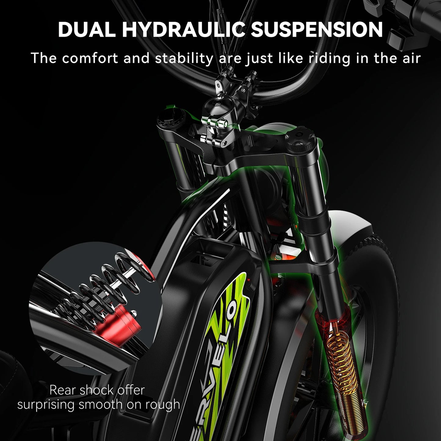 Cybervelo EK11 Electric Bike for Adults,20"Fat Tire All-Terrain E-Bike, 80Miles 30MPH Electric Bike for Sand Mountain motorcycle