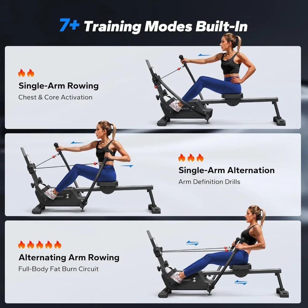 Magnetic Rowing Machine 16 Levels Resistance Quiet Rower with App Training Courses