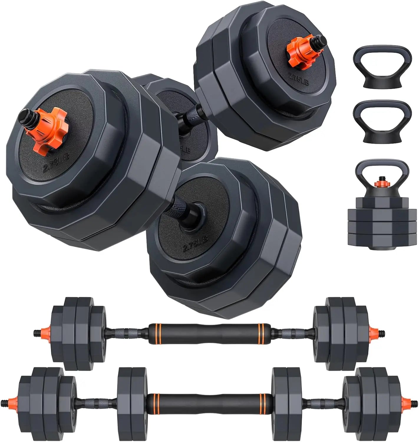 Adjustable Dumbbells Set, 45/65/85 lbs Free Weight Set with Connector, 4 in1 Dumbbells Set for Home Gym Workout