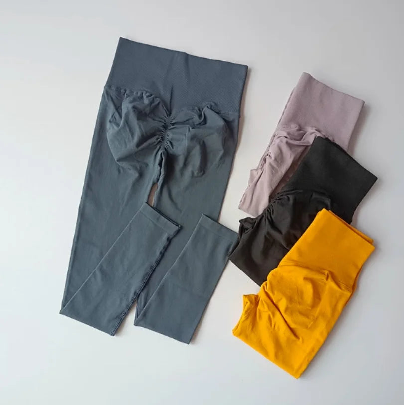 Seamless High Waisted Leggings Sport Through Yoga Hip Lifting Gym Running Quick Dry Pants Scrunch Butt Pants