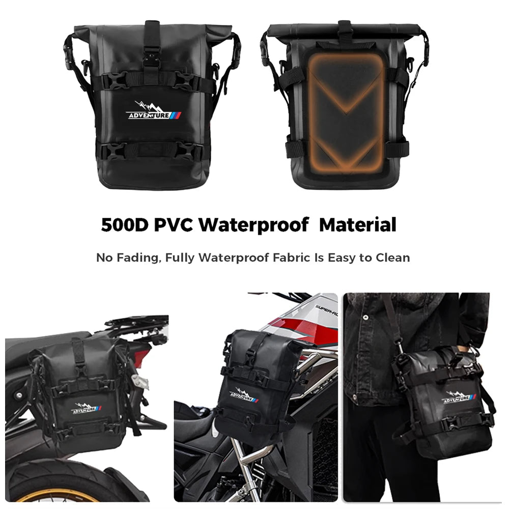 For BMW R1200GS R1250GS F850GS F700GS F900R ADV Motorcycle Bumpers Bag Waterproof 8L Side Frame Crash Bar Bag Tools Storage Bags