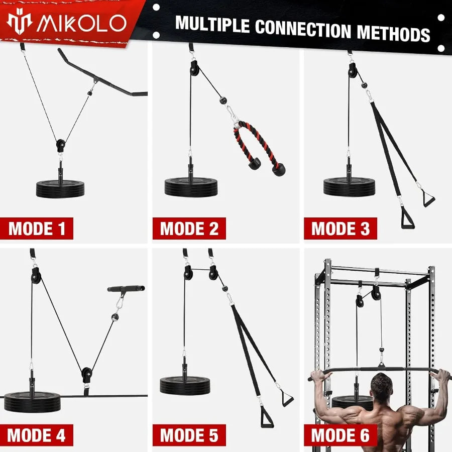 Wall Mounted Squat Rack with Folding Design and Integrated Lat Pulldown Cable Crossover System for Home Gym Compact Power Cage