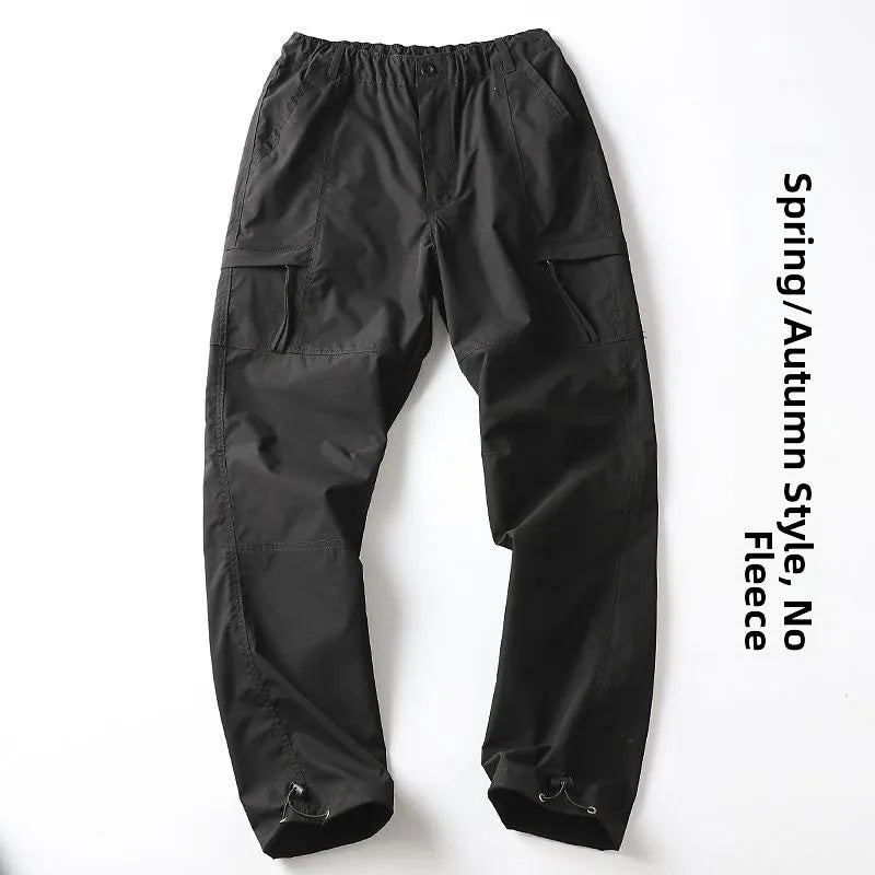 Outdoor Workwear Pants Men's Loose Fce Lined Thi Soft ell Hiking Pants Windproof Waterproof Climbing Trousers