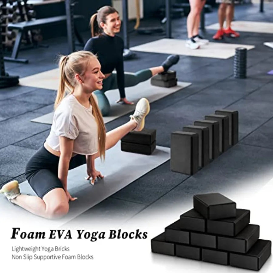 10 Pcs Foam EVA Yoga Blocks Lightweight Non Slip Supportive Yoga Bricks for Pilates Stretching and Meditation Women Men Yogi Be