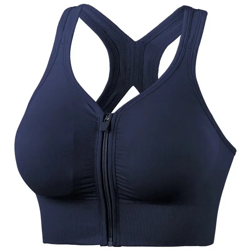 CZGUKE Running Fitness Sports Bra Front Zipper Women's Underwear Shockp roof Top Bra Breathable Seamless Yoga Bra