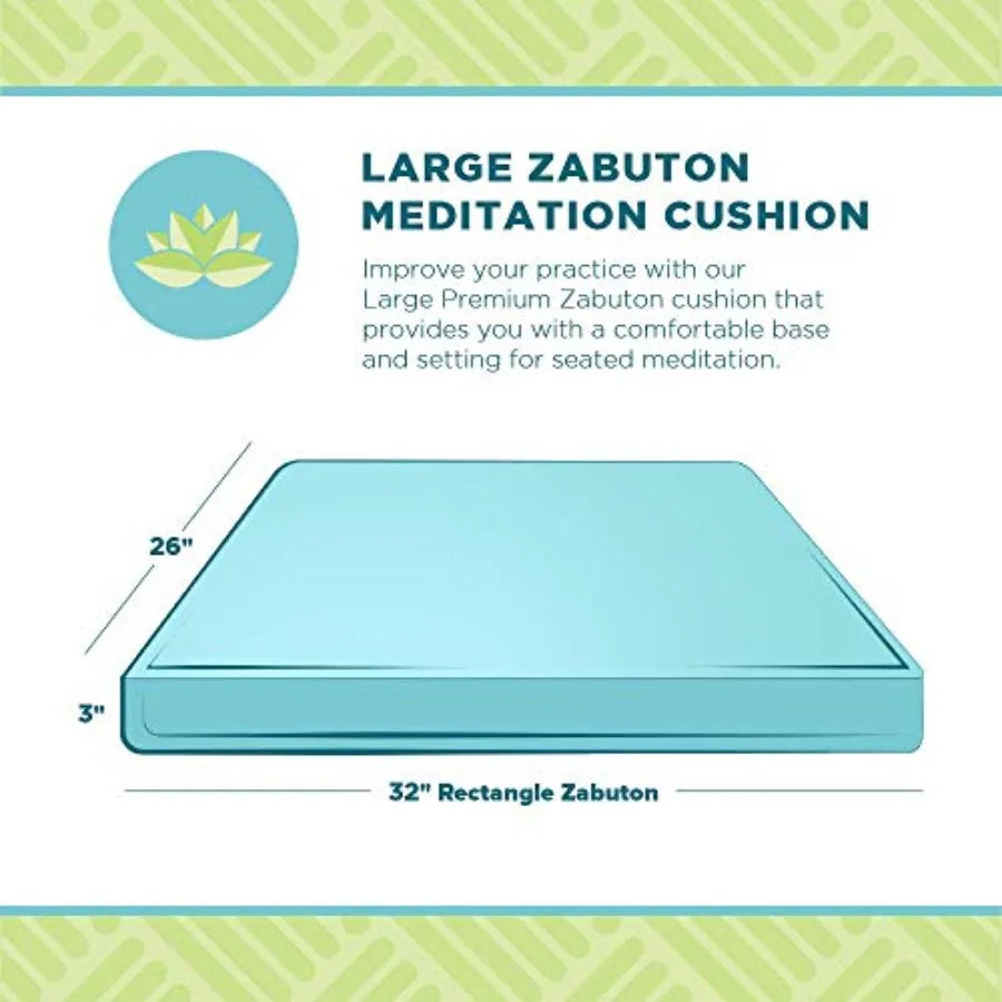 Zabuton Meditation Cushion for Workout - Supportive Yoga Floor Seat Cushion for Comfort and Posture Support - Washable Cotton F