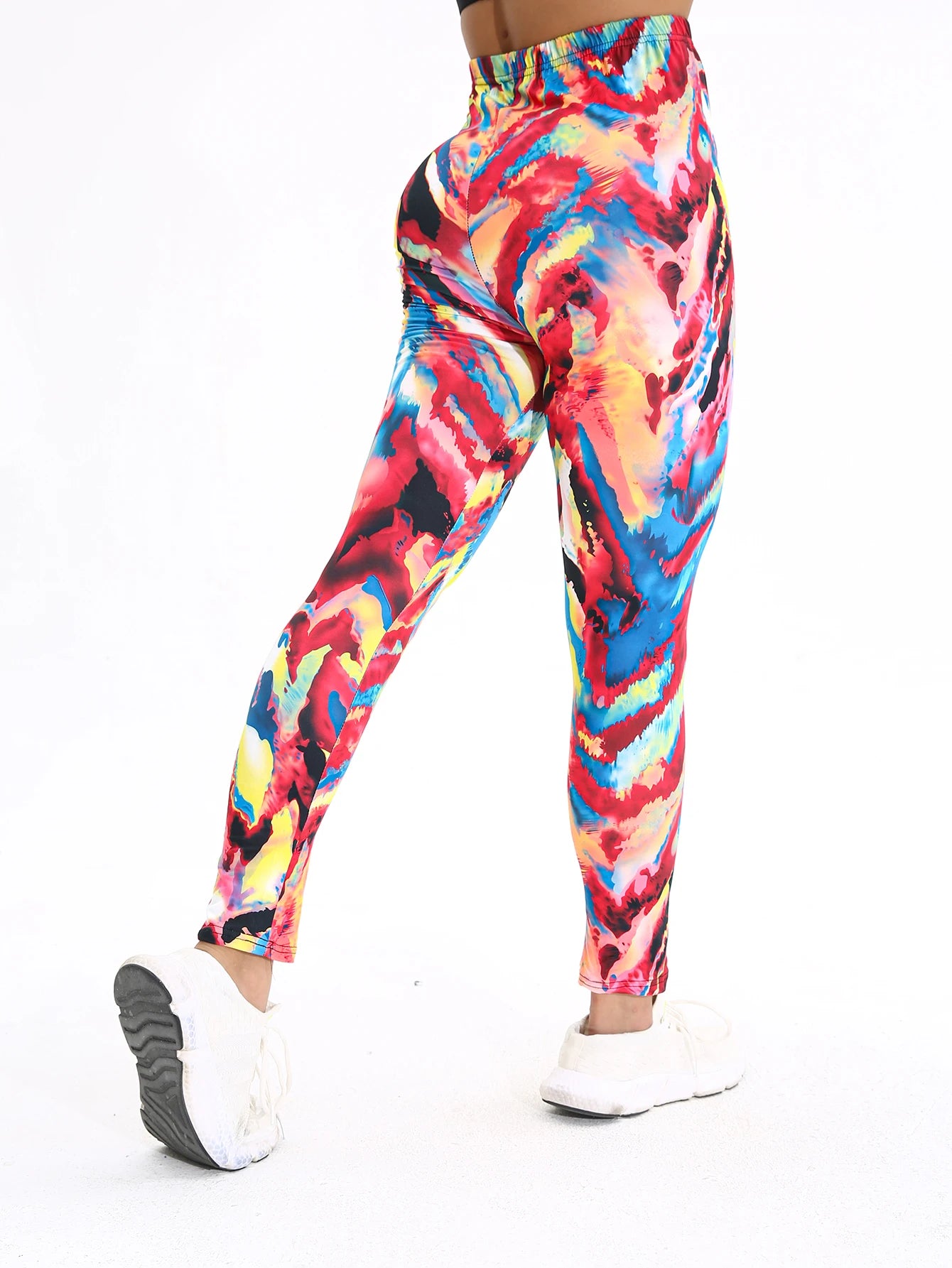 Autumn Winter 1PACK Women's Woolen Dreamy Tie Dyeing Sexy Tight Legging Casual Sports Elegant Fitness Yoga Pants