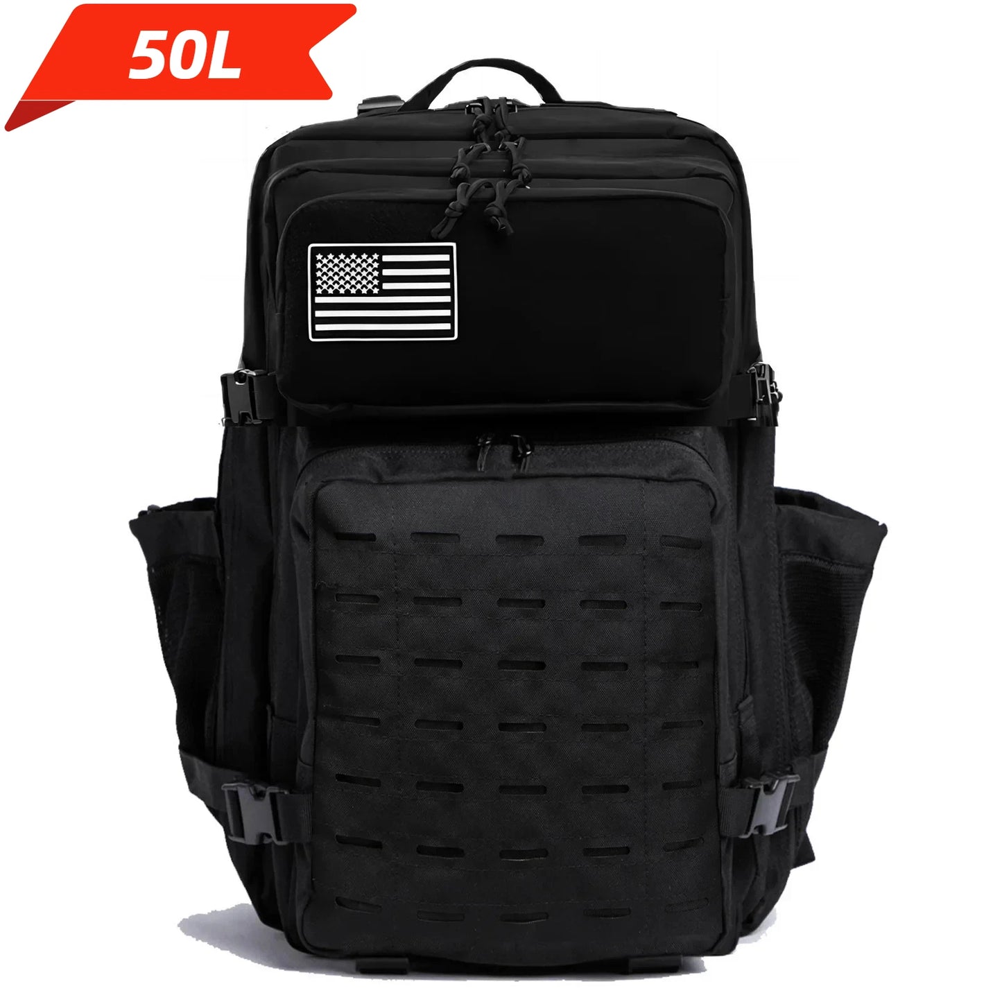 25L/50L Tactical Backpack Bag Hunting MOLLE Backpack GYM For Men EDC Outdoor Hiking Rucksack Witch 2 Bottle Holders