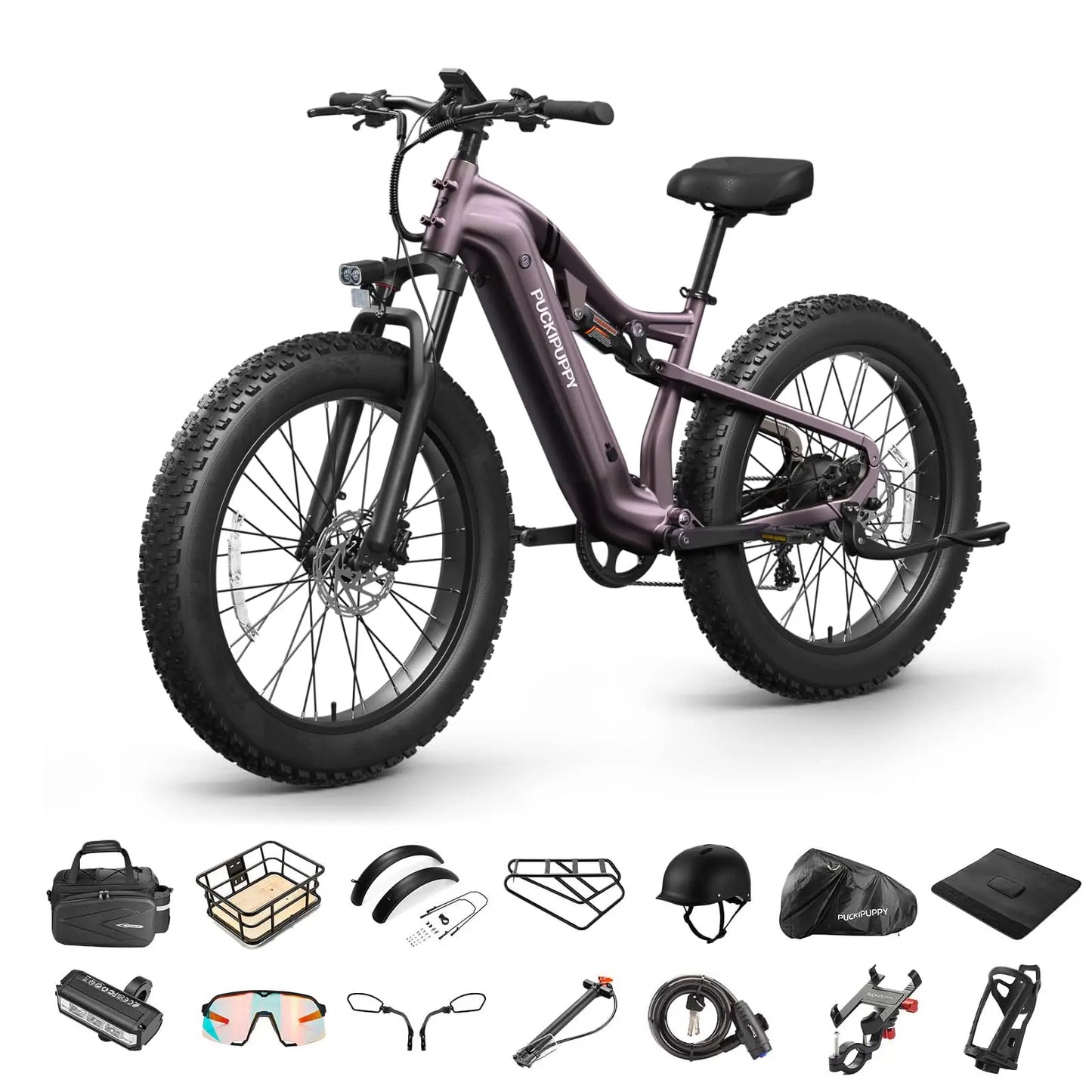PUCKIPUPPY Labrador pro Electric Bike 1350W Peak 48V 20AH Battery Ebike 26" Fat Tire Electric Mountain Bike 2-Year Warranty