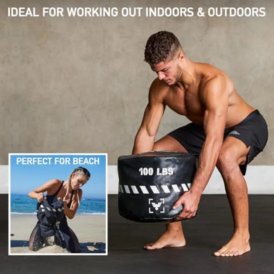 Elite Heavy-Duty Strongman Workout Sandbag Unfilled Fitness Sand Bag for Weight Training Full-Body Workout Cross Training Power