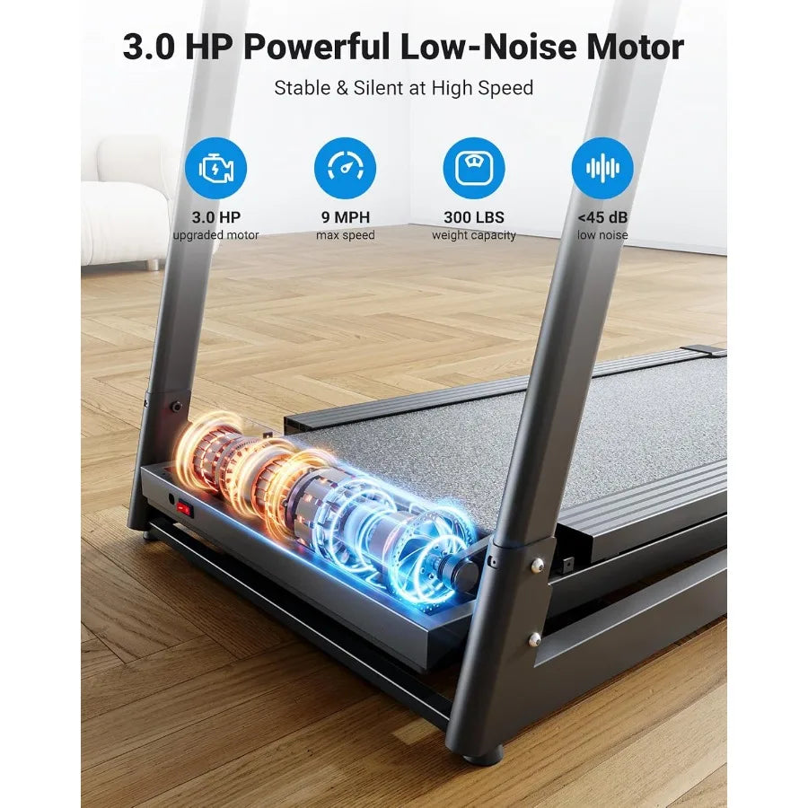 Home Treadmill with Incline Adjust, 3.0 HP Treadmill, Heart Rate Monitoring, Wider Running Belt