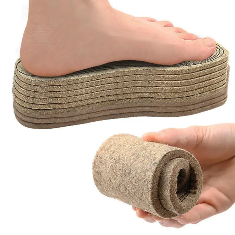 Wool Felt Insoles For Shoes Men Women Warm Shock-absorbing Insoles Shoes Pad Inlegzolen Heren Plantillas Adhesivas Para Zapatos