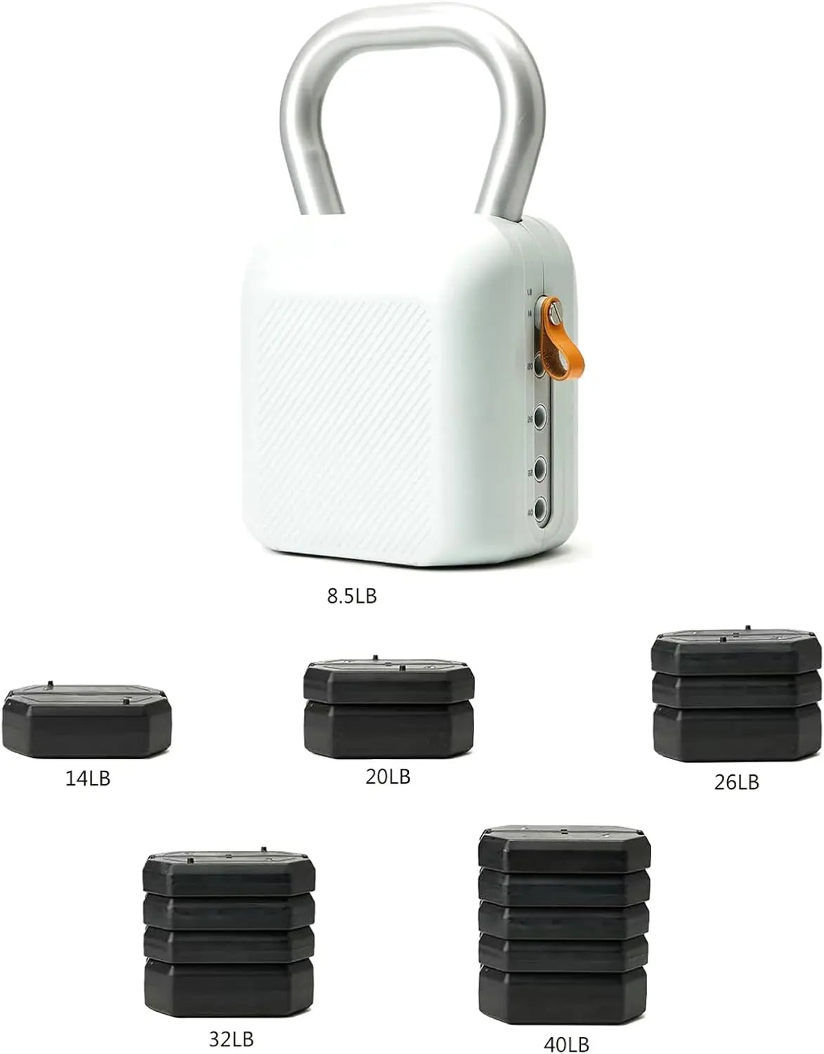 Adjustable Kettlebell Set，Quick Weight Change 8.5-40lb, Kettle Grip，Space-Saving Design for Home Gym Combo, Suitable for Strengt