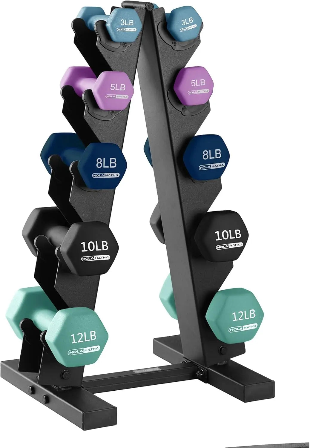 Neoprene Dumbbell Free Hand Weight Set with Rack, Ideal for Home Exercises to Gain Tone and Definition