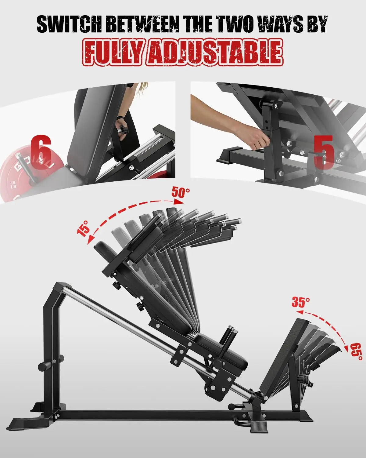 L5 Leg Press Hack Squat Machine, 30-Degree Leg Press Machine for Home Gym, Compact Hack Squat Machine with Removable, Custom