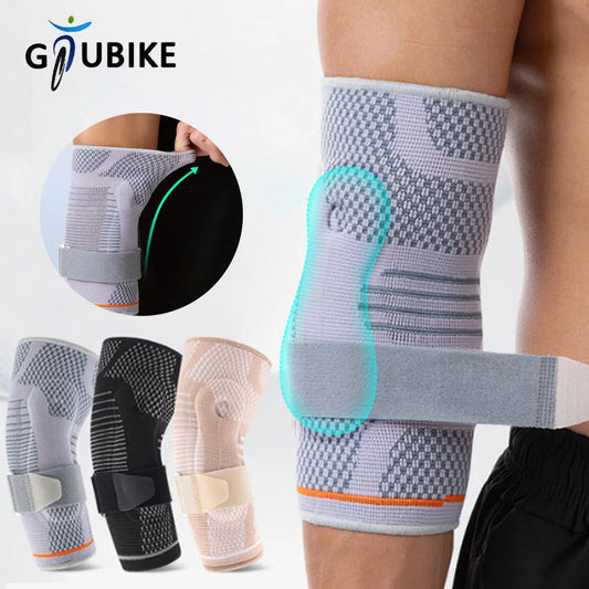 GTUBIKE 1Pcs Elbow Pads Silicone Compression Elbow Protection Sports Injuries 3D Knit Adjustable Elbow Support Tennis Basketball