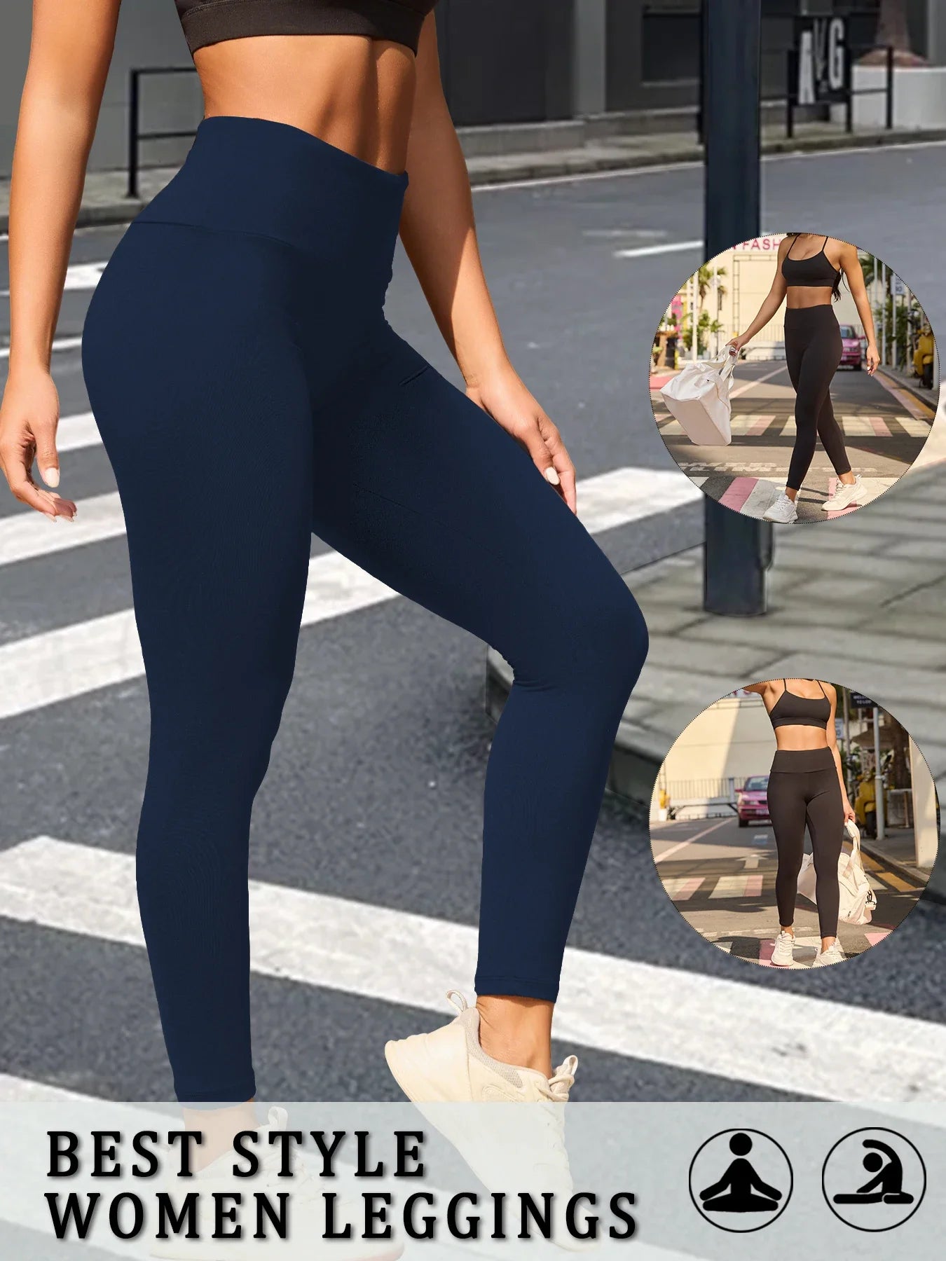 Women's Super Soft Leggings High Waisted Tummy Control No See Through Workout Yoga Running Athletic Push Up Gym Fitness Leggings