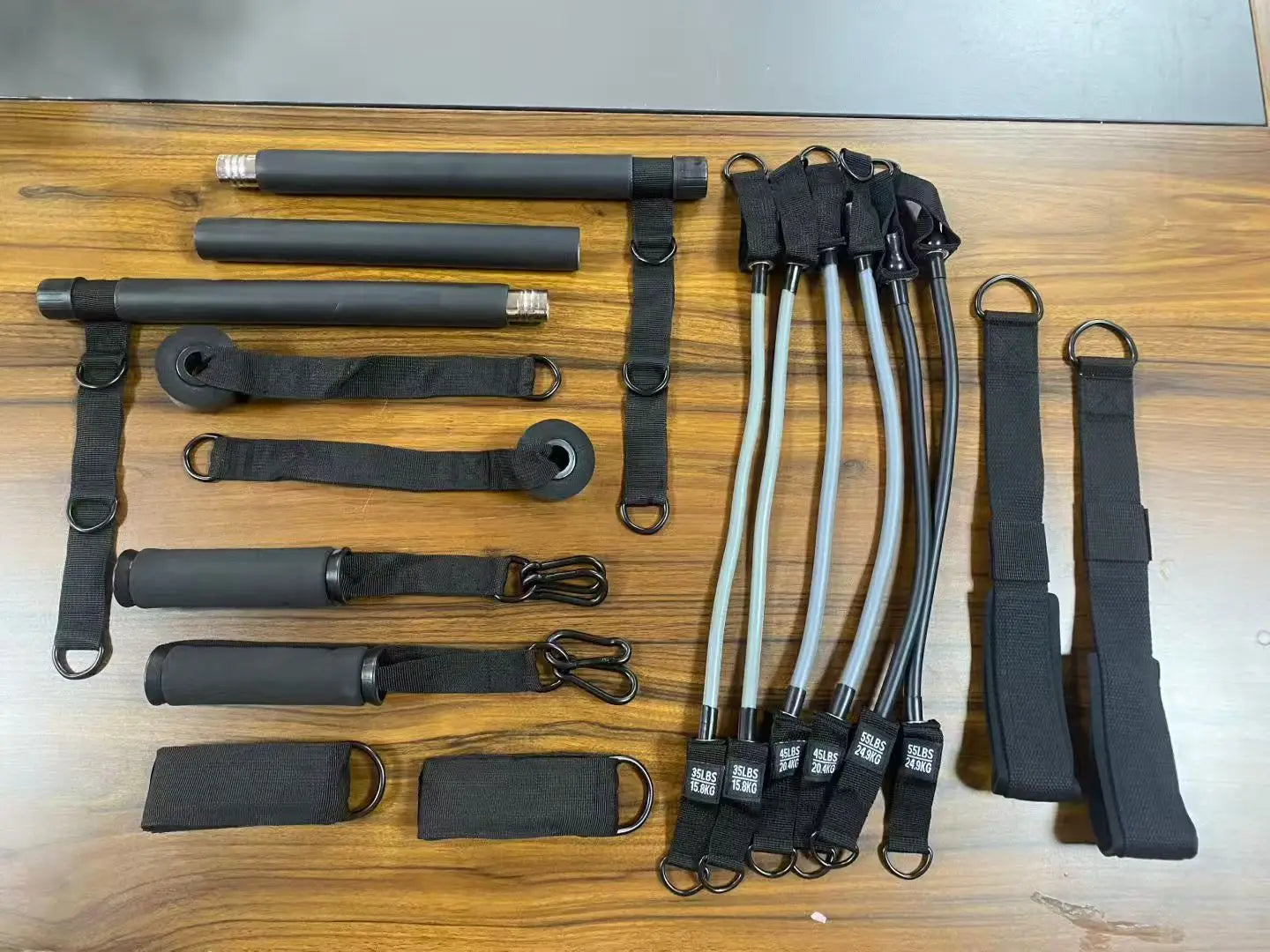 Resistance Band Home Pilates Set with Resistance Bar Bands All-in-One Strength Training Kit for Full Body Workout