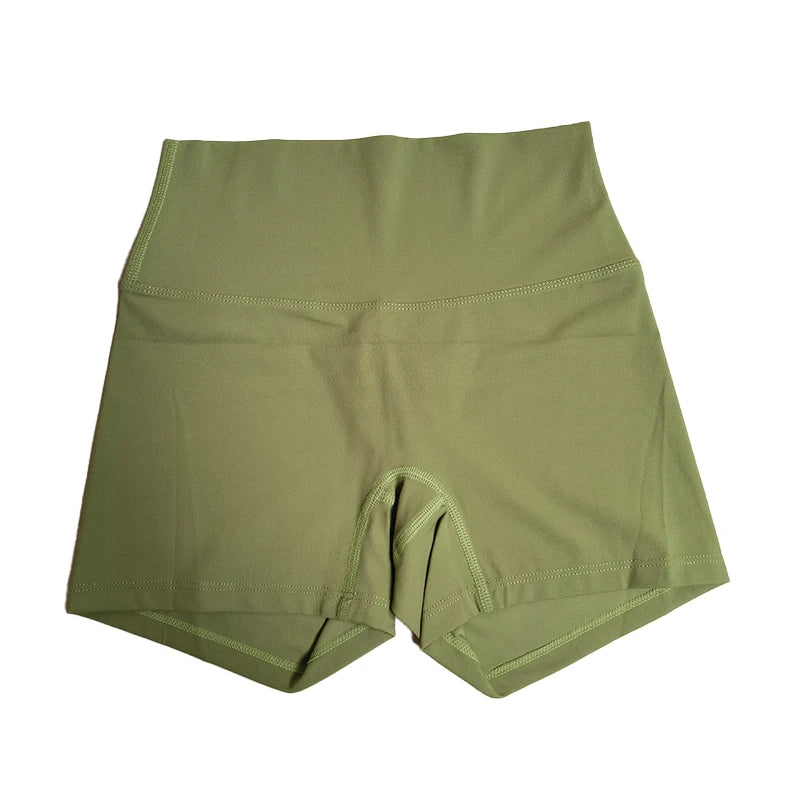 Yoga Shorts Solid Color Women Fitness Shorts High Waist Legging Bike Soft Fabric Proof Comprehensive Training Jog Sportswear