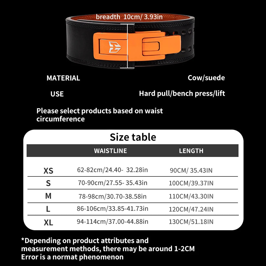 Adjustable Weightlifting Belt, Lever Powerlifting Belt,Gym Barbell,Squat Deadlift, Waist Support, Strength Training Lumbar Brace