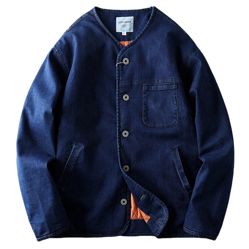 American Retro Men's Denim Cotton Jaet Original Tail Single M Cotton Clothes Thiened Casual Sle Youth ular