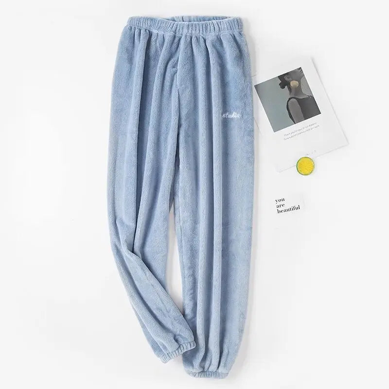 Winter Women Underwear Thermal Warm Trousers Velvet Pajama Pants Waist Home Women Casual Cashmere Trousers Autumn