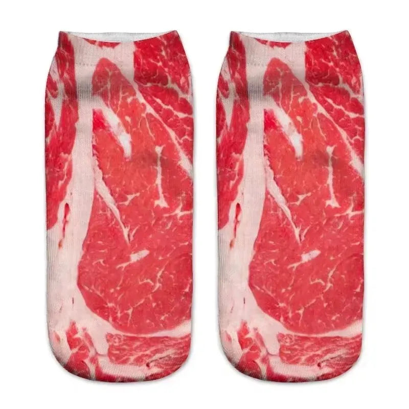 New Design Funny Fashion Harajuku Women Socks Novelty 3D Beer Pattern Socks Hiphop Solid Cotton Cool Ankle Short Socks