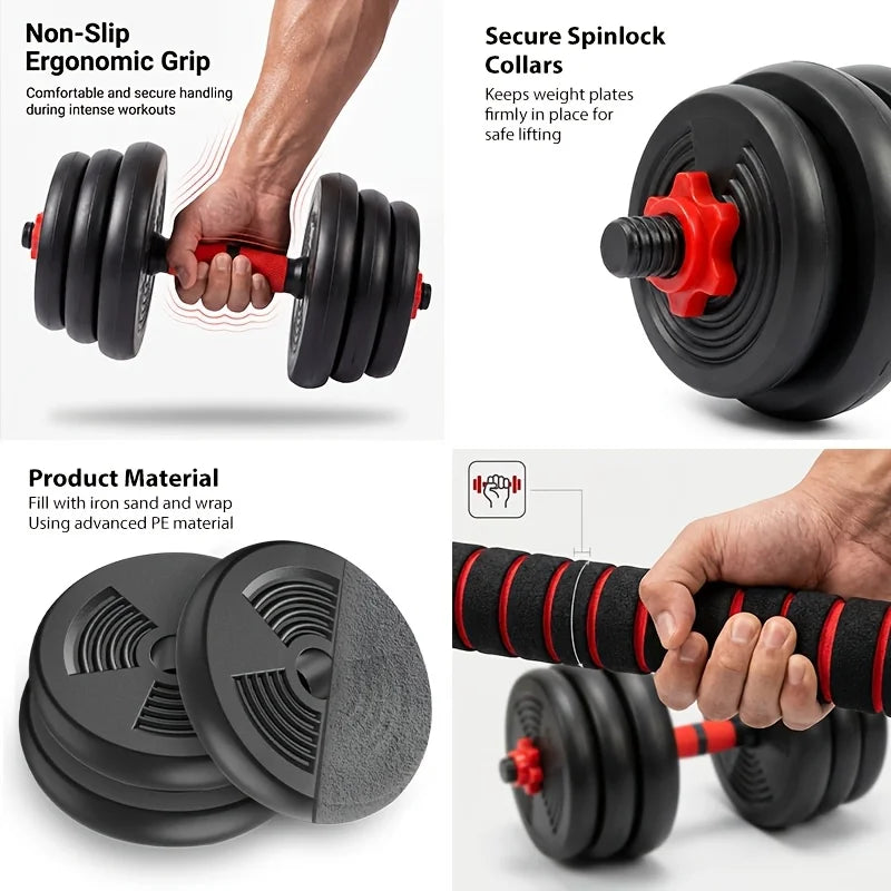 Adjustable 44Lb Dumbbell Set, Free Weights, 3-In-1 Weight System, Compact Home Exercise Gear, Perfect for Total Body Workouts, Strength Training, And Fitness for Both Men And Women