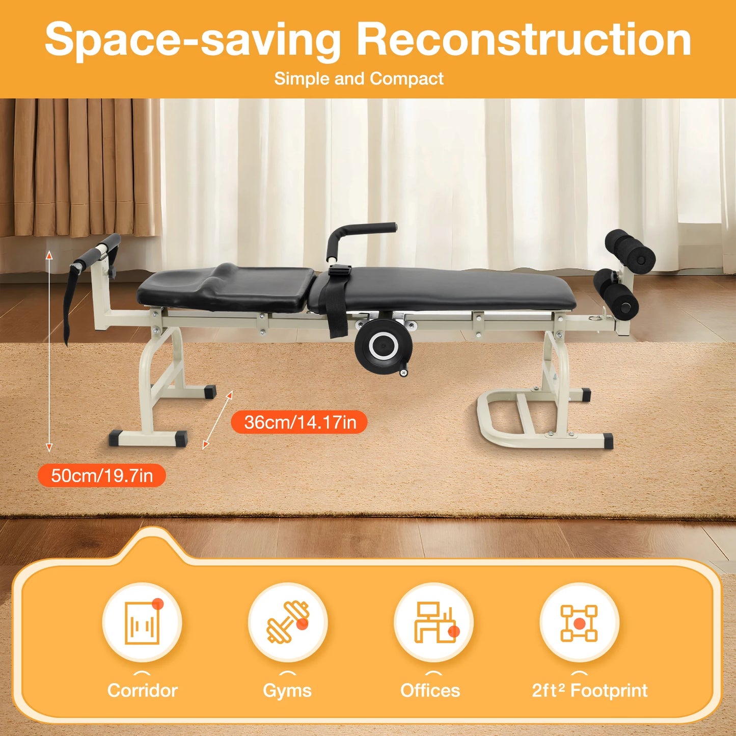 Multi Functional Portable Body Stretcher For Cervical And Lumbar Traction Bed, Suitable For Heights Of 1.45-1.85 Meters