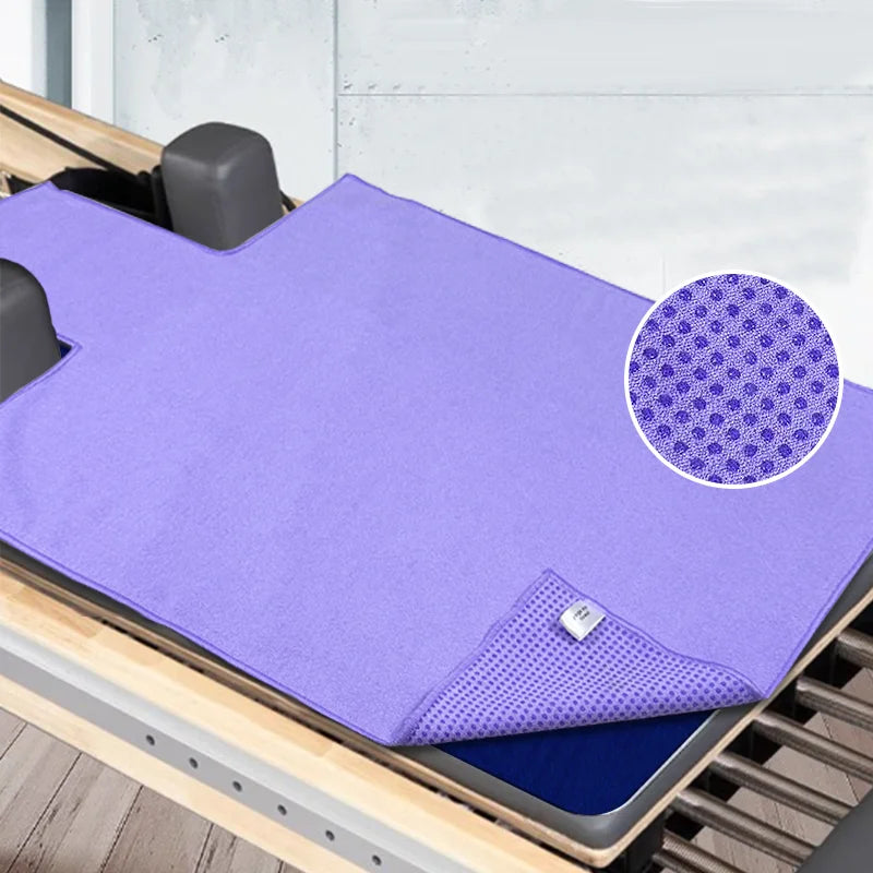 Machine Washable Pilates Core Mat Anti-Slip Mat for Large Equipment Yoga Studios, Sweatproof and Soft, Insulated Yoga Towel Port