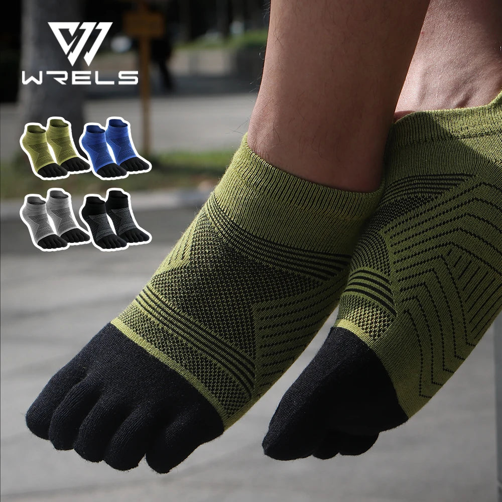 Merino Wool Hiking Socks Thermal Warm Moisture Absorption Toe Socks For Ski Climbing Running Breathable Thick Sport Toe Socks