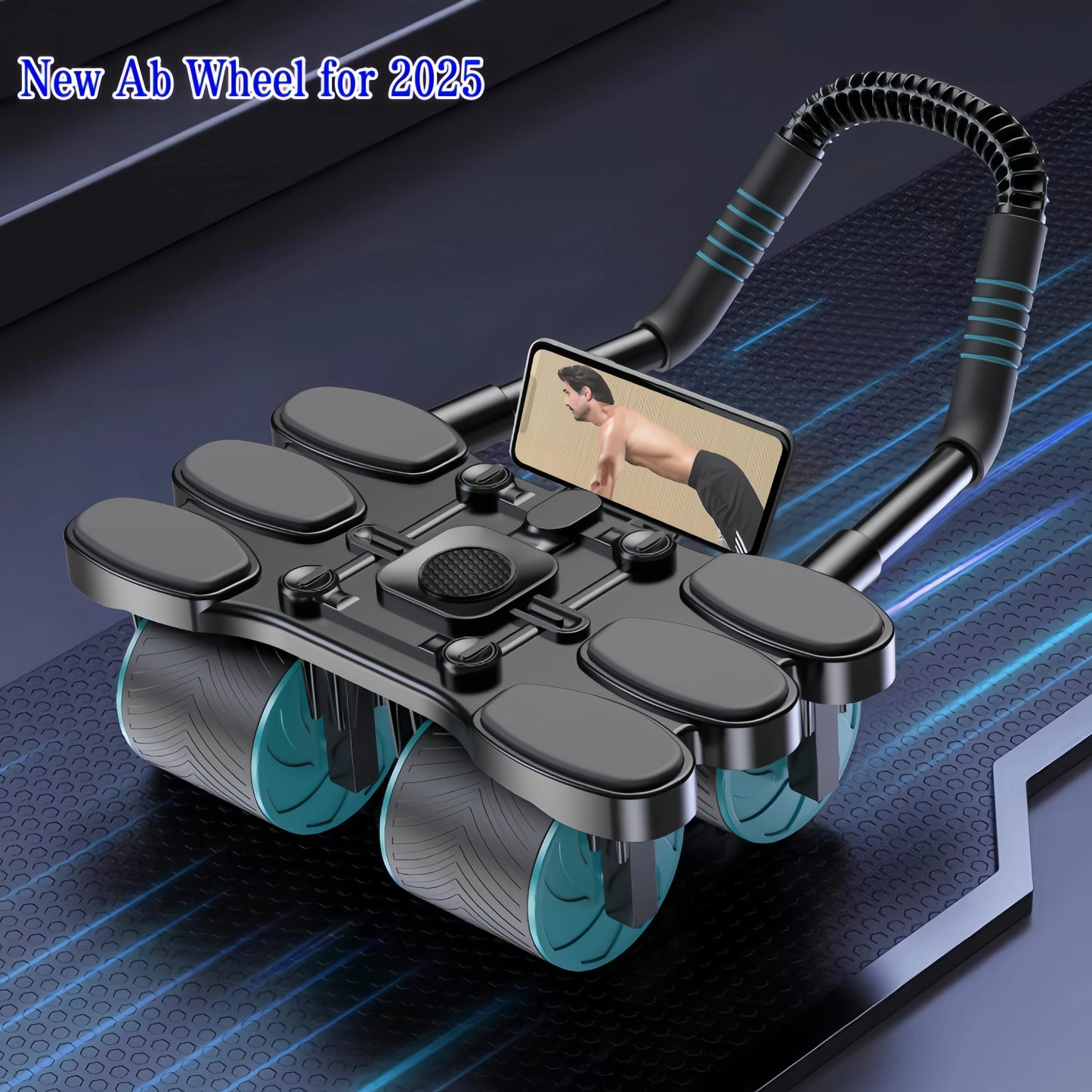 2025 model upgraded silent abdominal exercise wheel, with automatic rebound function, waist and abdominal muscle training equipm