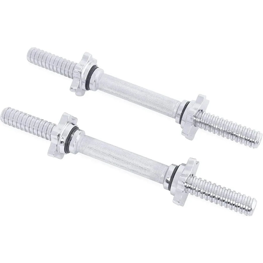 Adjustable Dumbbells Barbell Weight Set with 1Inch Threaded Chrome Knurled EZ Curl or Straight Bar Handle for Home Gym Strength