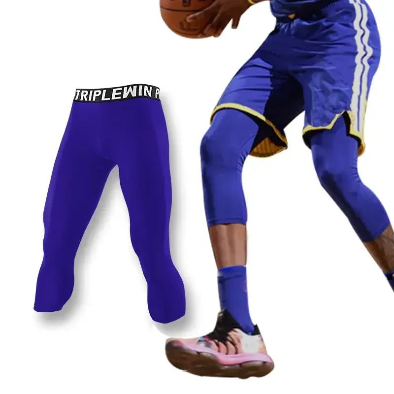 Men GYM Capri Running Tights Pants Kid Children Basketball Football Soccer Fitness Exercise Sport 3/4 Cropped Legging Shorts J12