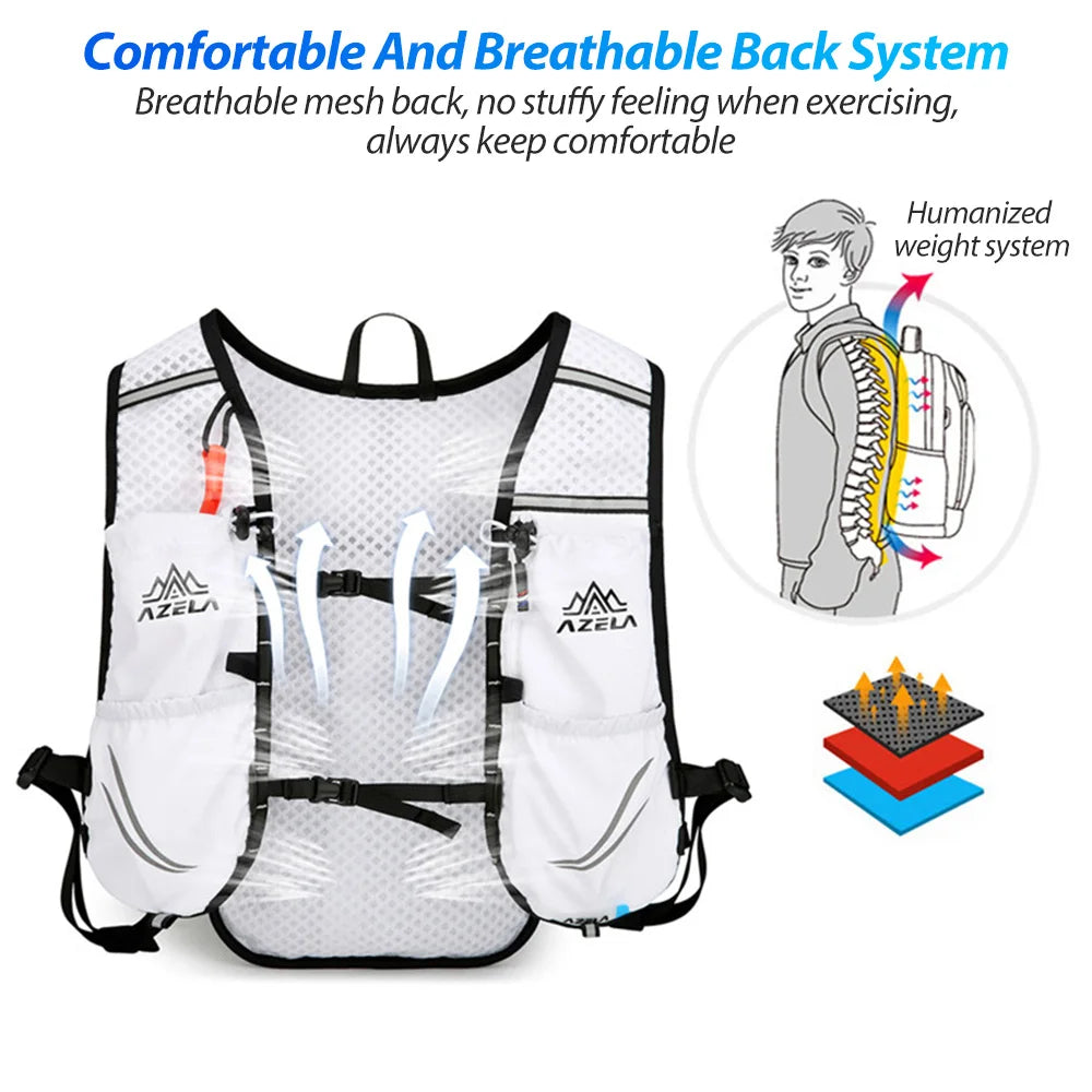 NEWBOLER Breathable Hydration Vest Trail Running Backpacks Lightweight Cycling Run Jogging Marathon Backpack Riding Climbing Bag